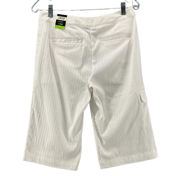 Izod Performx Basix Womens Cargo Shorts Size 2 Stretch Cool-FX Performance White - Picture 2 of 11